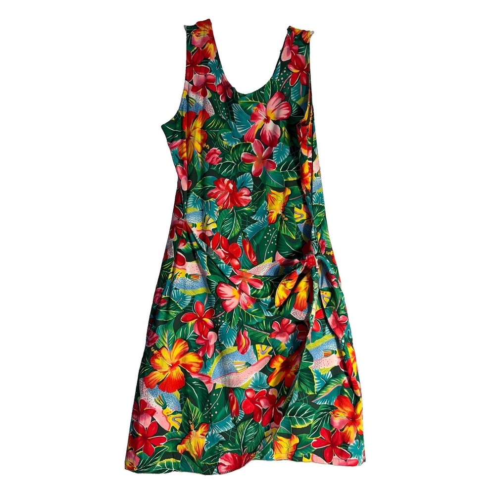 Vintage Hilo Hattie Hawaiian Wrap  Dress Women's Large  Tropical Beach Resort
